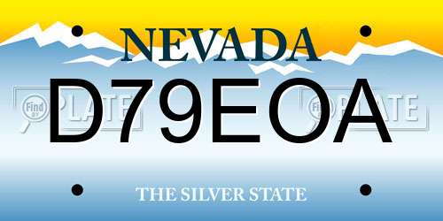D79EOA Nevada License Plate