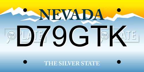 D79GTK Nevada License Plate