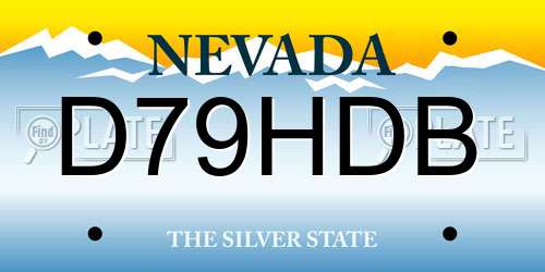 D79HDB Nevada License Plate