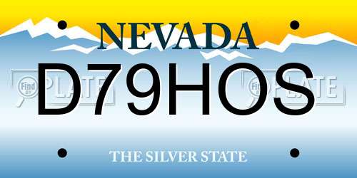 D79HOS Nevada License Plate