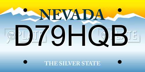 D79HQB Nevada License Plate