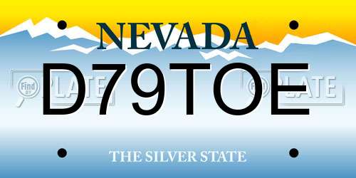 D79TOE Nevada License Plate