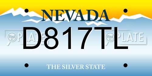D817TL Nevada License Plate