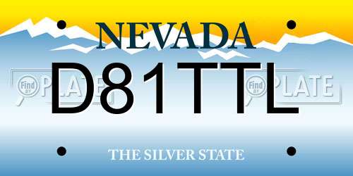D81TTL Nevada License Plate