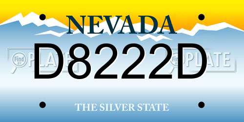 D8222D Nevada License Plate