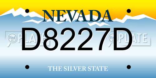 D8227D Nevada License Plate