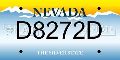 D8272D Nevada License Plate