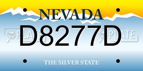 D8277D Nevada License Plate