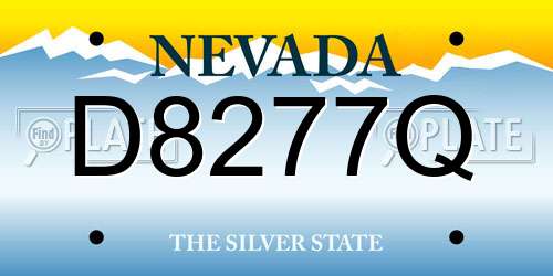 D8277Q Nevada License Plate