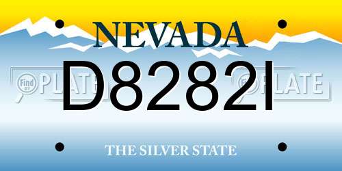 D8282I Nevada License Plate