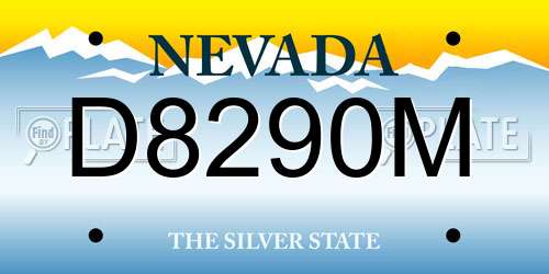 D8290M Nevada License Plate