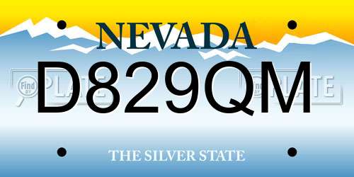 D829QM Nevada License Plate