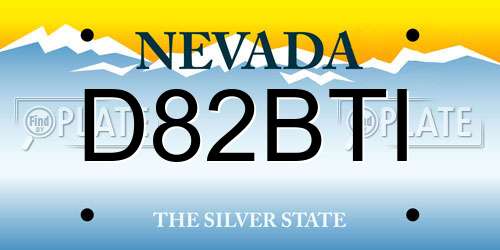 D82BTI Nevada License Plate