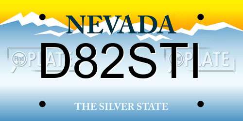 D82STI Nevada License Plate