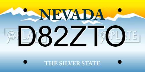 D82ZTO Nevada License Plate