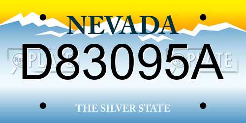 D83095A Nevada License Plate