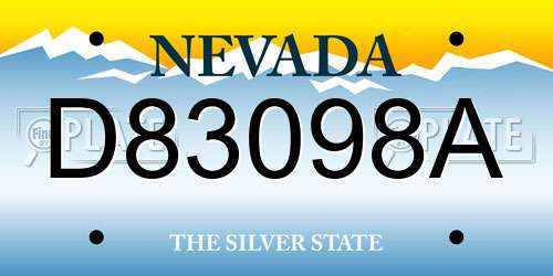 D83098A Nevada License Plate
