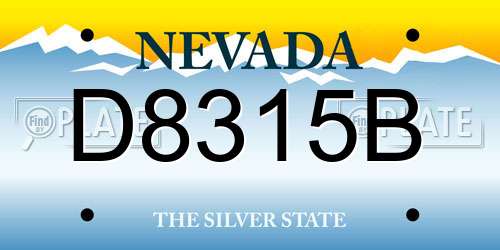 D8315B Nevada License Plate