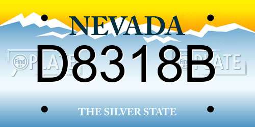 D8318B Nevada License Plate