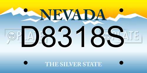 D8318S Nevada License Plate