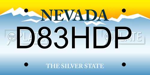 D83HDP Nevada License Plate