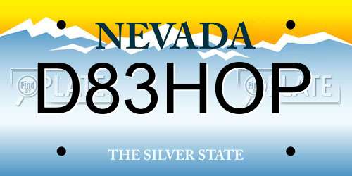 D83HOP Nevada License Plate