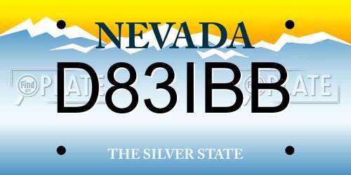D83IBB Nevada License Plate
