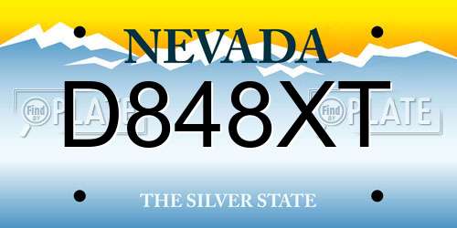 D848XT Nevada License Plate
