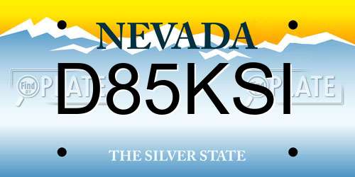 D85KSI Nevada License Plate