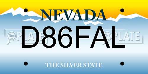 D86FAL Nevada License Plate