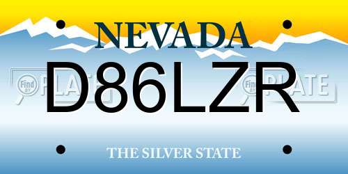 D86LZR Nevada License Plate