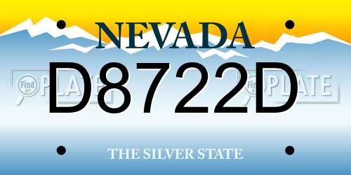 D8722D Nevada License Plate