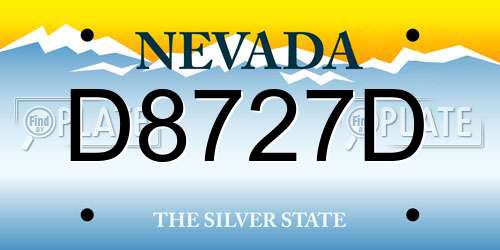 D8727D Nevada License Plate