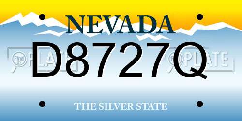 D8727Q Nevada License Plate