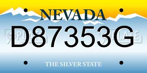 D87353G Nevada License Plate