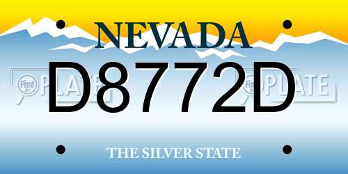 D8772D Nevada License Plate