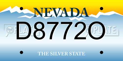 D8772O Nevada License Plate
