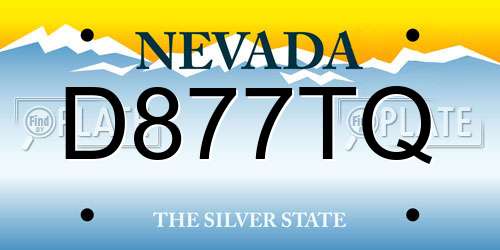 D877TQ Nevada License Plate