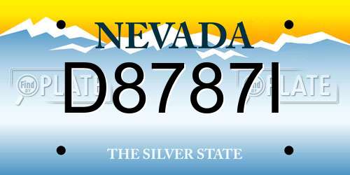 D8787I Nevada License Plate
