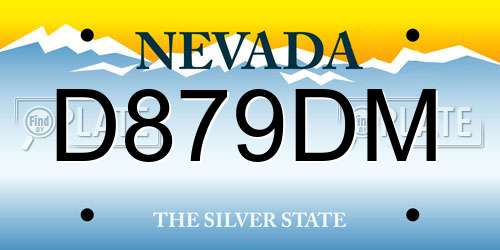 D879DM Nevada License Plate