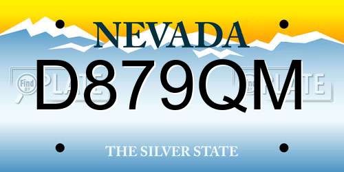 D879QM Nevada License Plate