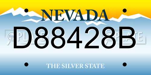 D88428B Nevada License Plate