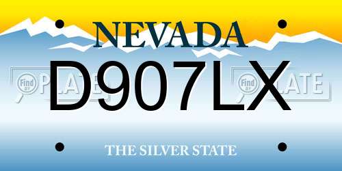 D907LX Nevada License Plate