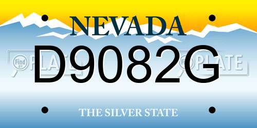 D9082G Nevada License Plate