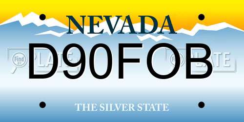 D90FOB Nevada License Plate