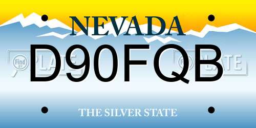 D90FQB Nevada License Plate