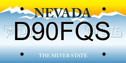 D90FQS Nevada License Plate