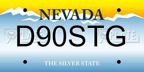 D90STG Nevada License Plate