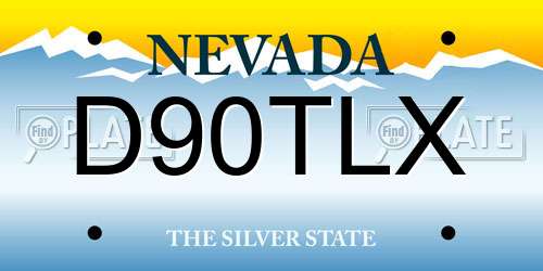 D90TLX Nevada License Plate