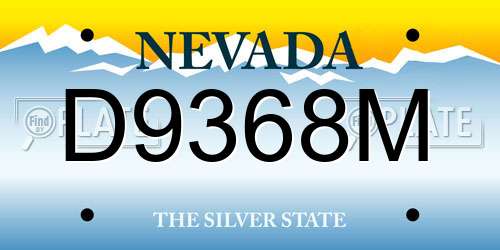 D9368M Nevada License Plate
